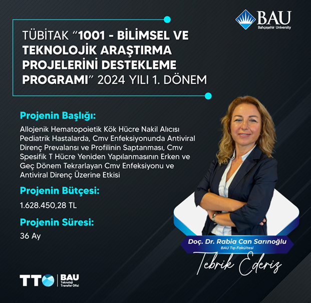 BAU Tıp Fakültesi Projesine TÜBİTAK'tan Destek!
